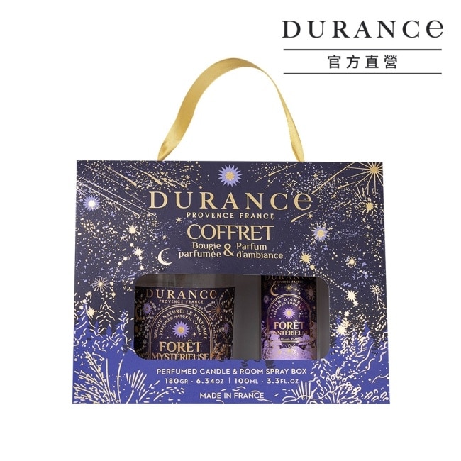 DURANCE朵昂思 神秘森林香氛蠟燭噴霧禮盒[蠟燭180g+居家噴霧100ml]-節慶版E-專櫃公司貨