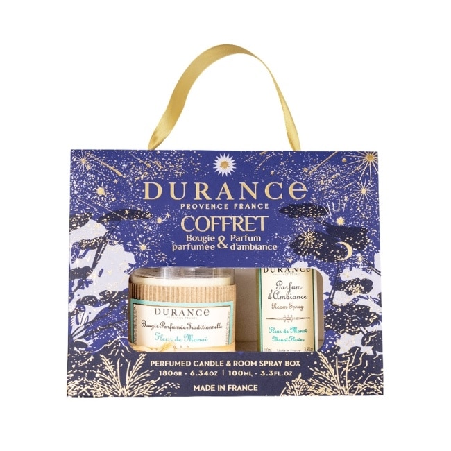 DURANCE朵昂思 芙蓉花香氛蠟燭噴霧禮盒[蠟燭180g+室內噴霧100ml]-節慶版E-專櫃公司貨