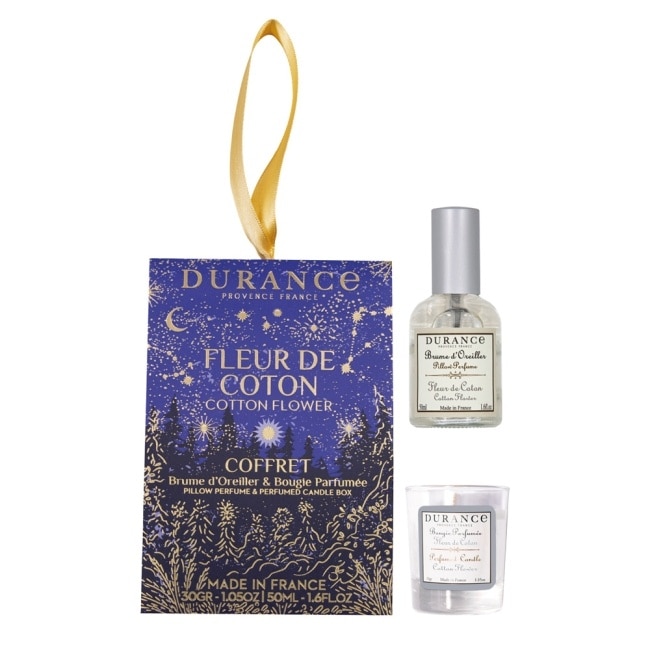 DURANCE朵昂思 棉花田香氛好眠組-[枕頭香水(50ml) +蠟燭(30g)]-節慶版E-專櫃公司貨