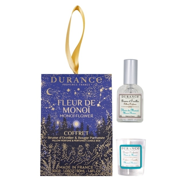 DURANCE朵昂思 芙蓉花香氛好眠組-[枕頭香水(50ml) +蠟燭(30g)]節慶版E-專櫃公司貨