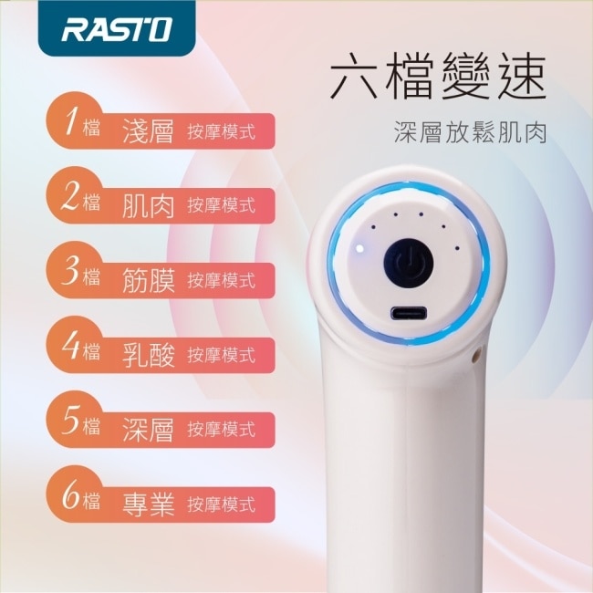 RASTO AM7 不求人加長桿雙頭筋膜槍