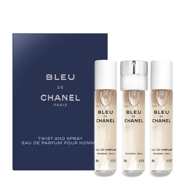 CHANEL 香奈兒 BLEU DE 香奈兒藍色男性隨身香水補充瓶(20mlX3)-國際航空版