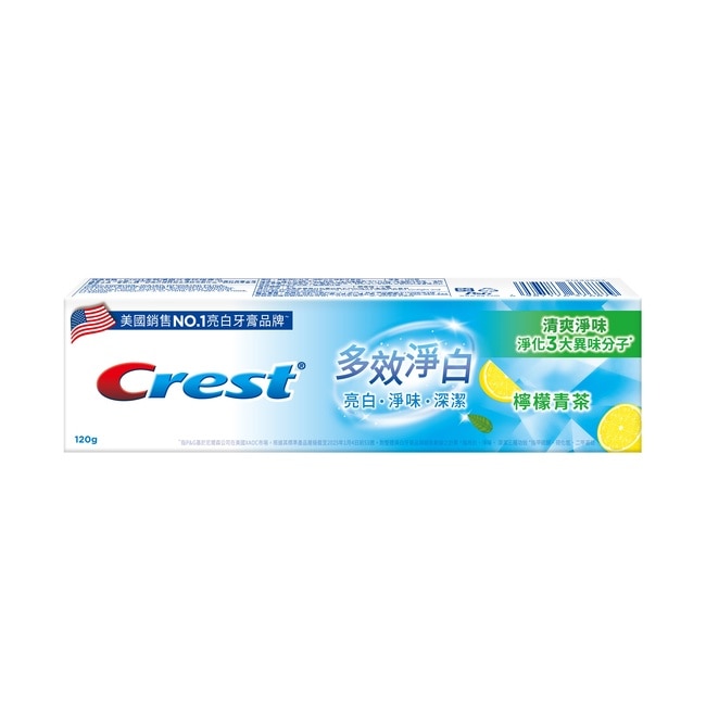 Crest多效淨白牙膏檸檬青茶120g
