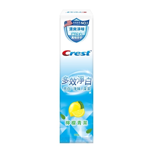 Crest多效淨白牙膏檸檬青茶120g