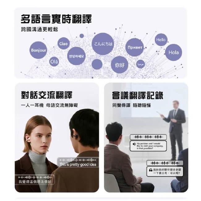 西歐科技 AI即時翻譯藍牙耳機 CME-AE1380