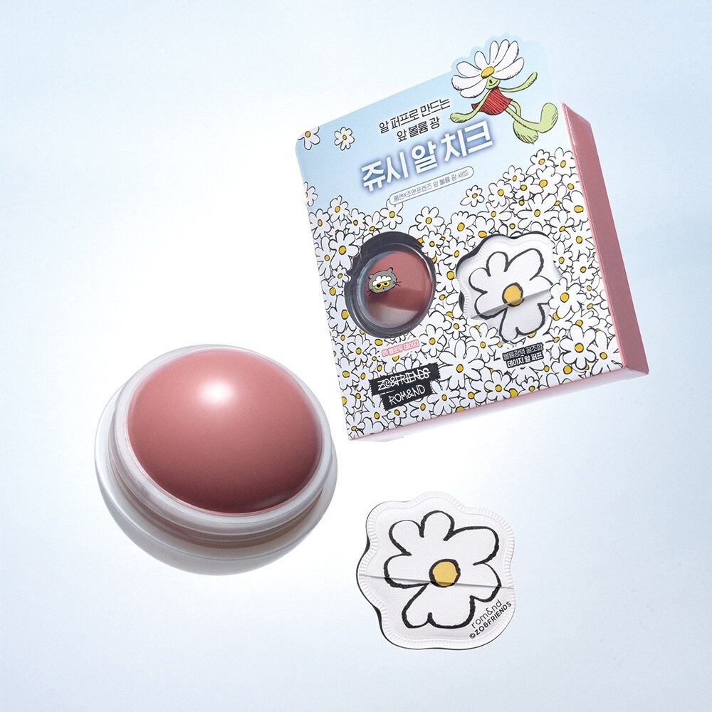 rom&nd X ZONFRIENDS 果汁腮紅球 09 蜜光雛菊 (含粉撲)