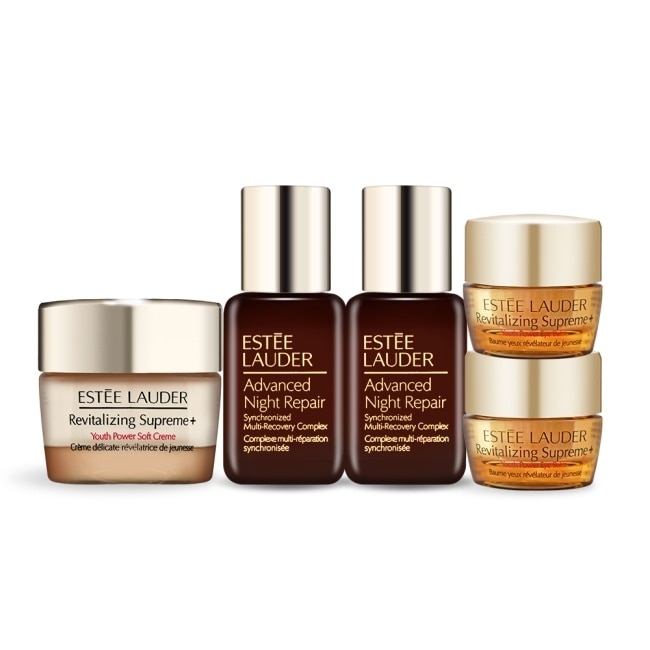 ESTEE LAUDER 雅詩蘭黛 特潤修護露(15ml)X2+ 年輕無敵膠原霜(15ml)+眼霜(5ml)X2-公司貨