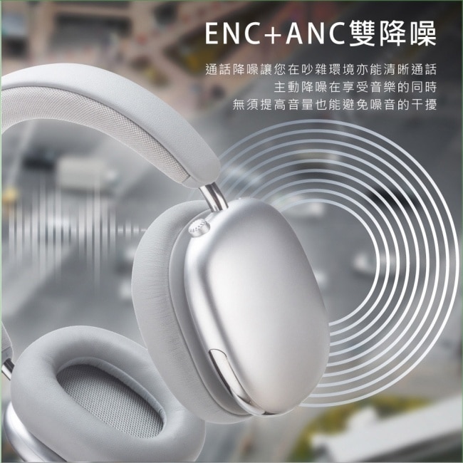 E-books SS69 AI空間音訊360度8D環繞ANC+ENC藍牙6.0頭戴耳機