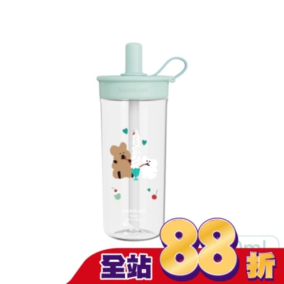 LOCK&LOCK樂扣樂扣 樂扣樂扣嚼對FUN飲吸管杯750ml/呆萌町/綠