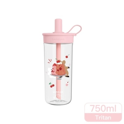 LOCK&LOCK樂扣樂扣 樂扣樂扣嚼對FUN飲吸管杯750ml/呆萌町/粉
