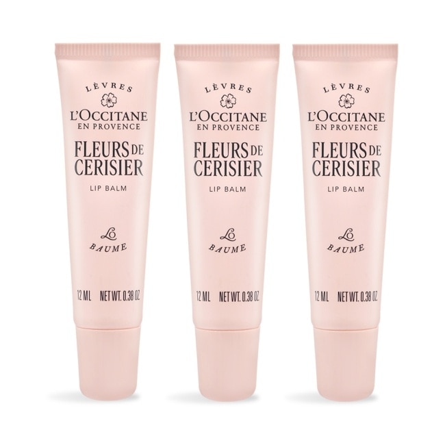 L’OCCITANE 歐舒丹 櫻花護唇膏(12ml)X3-新版-專櫃公司貨