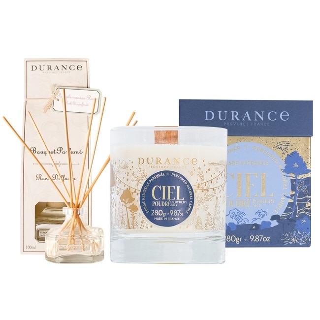 DURANCE 聖誕節慶香氣蠟燭280g-迷霧星空(加贈大地擴香組100ml)-專櫃公司貨