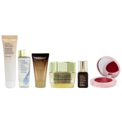 ESTEE LAUDER 雅詩蘭黛 雅詩蘭黛唇膚妝前保養組(膠原15ml+特7ml+特洗30ml+原生30ml+乖15ml+唇鏡1.6g)