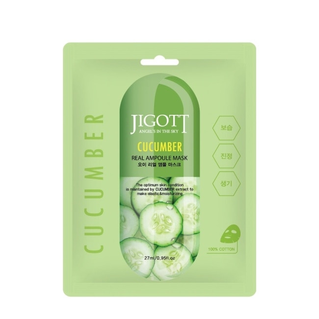 【韓國 JIGOTT】鎖水保濕安瓶面膜 黃瓜 27mlX30片