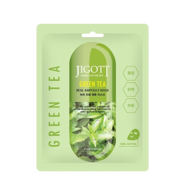 【韓國 JIGOTT】鎖水保濕安瓶面膜 綠茶 27mlX30片