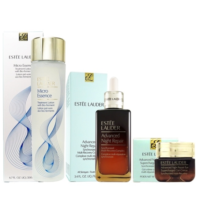 Estee Lauder特潤修護露100ml+微分子原生露200ml+特潤亮眼霜15ml