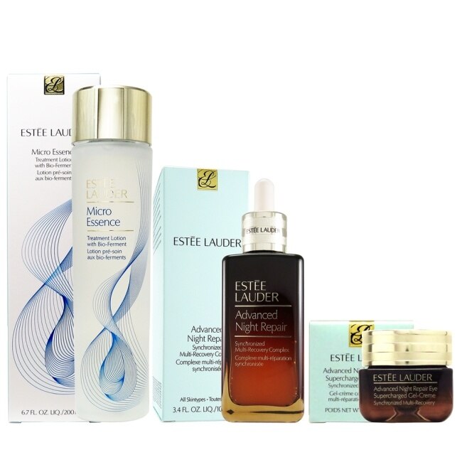 Estee Lauder特潤修護露100ml+微分子原生露200ml+特潤亮眼霜15ml