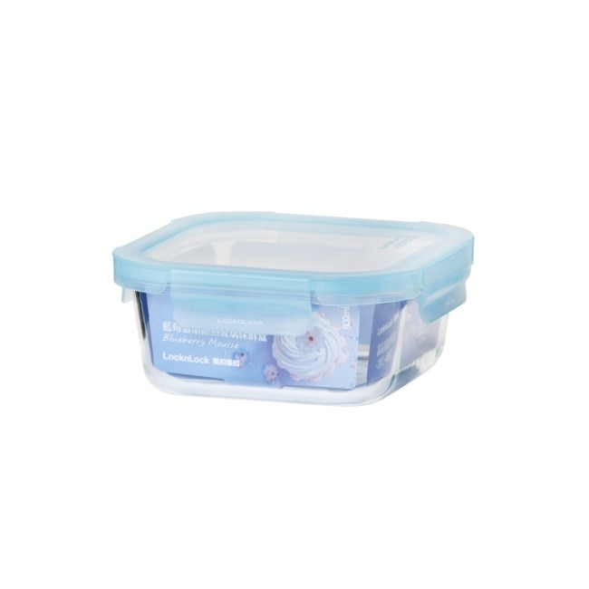 樂扣樂扣藍莓慕斯耐熱玻璃保鮮盒/正方形/800ml