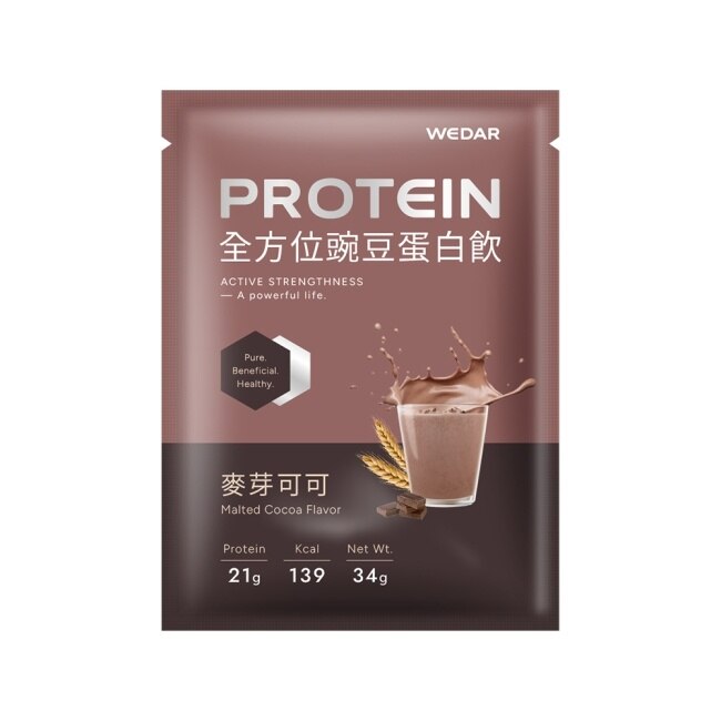 WEDAR全方位豌豆蛋白飲34g-麥芽可可