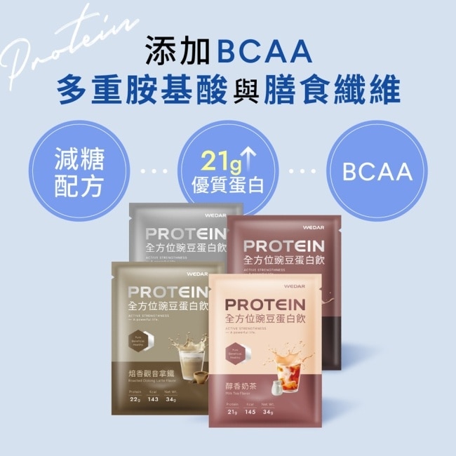 WEDAR全方位豌豆蛋白飲34g-焙香觀音拿鐵