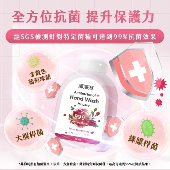 清淨海玫瑰抗菌洗手慕斯