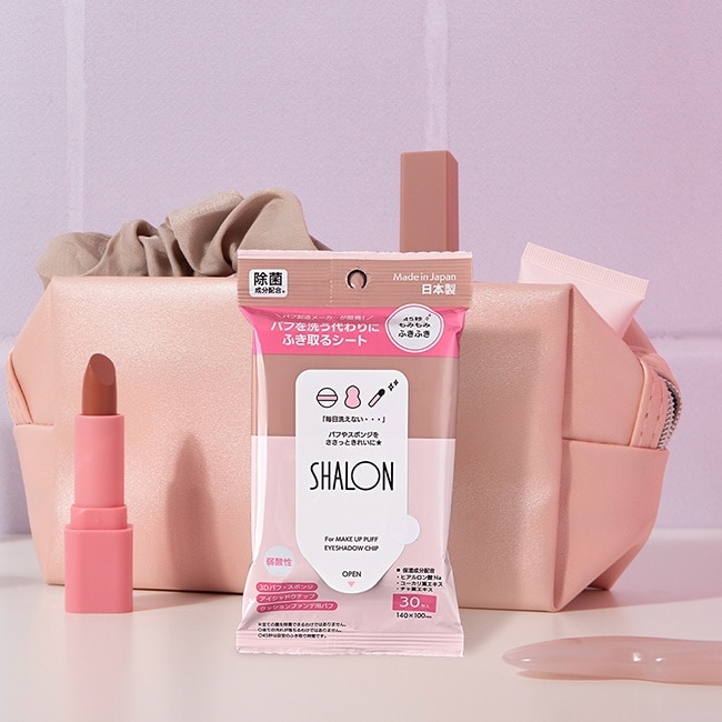 SHALON粉撲海綿清潔濕巾30張
