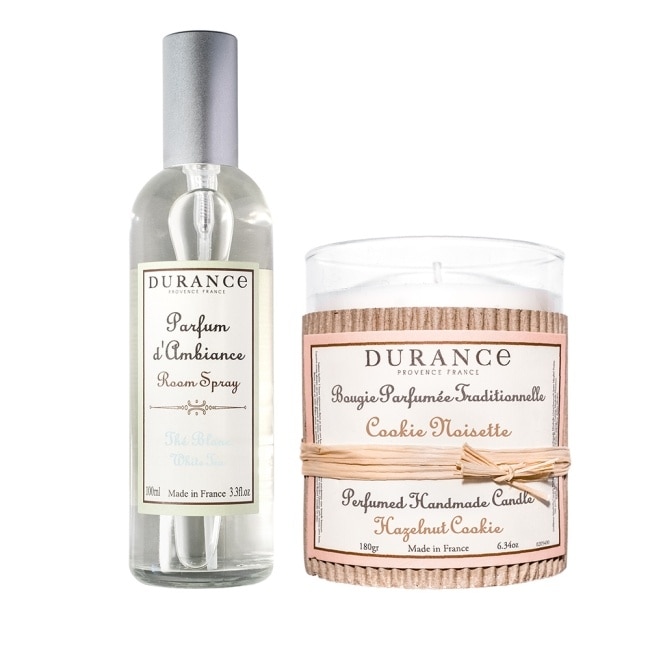 DURANCE朵昂思 限量香氛燭光組-白茶香氛噴霧(100ml) 送精油蠟燭(180g)-即期隨機出貨-專櫃公司貨
