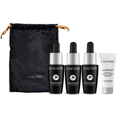 LANCOME蘭蔻 LANCOME 蘭蔻 超極限肌因淨亮保養組[小黑瓶7mlX3+淡斑激萃5ml+束口袋]-國際航空版