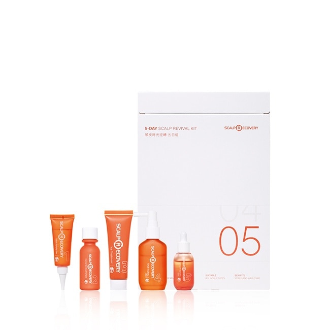 髮基因頭皮時光逆轉五日組-經典沙龍(毛孔大掃除凝膠、甦活洗髮精、冰鎮護理素、頭皮調理精華、青春露l)