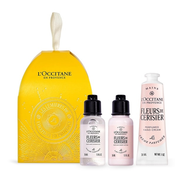 L’OCCITANE 歐舒丹 普羅旺斯童話櫻花節慶彩球[沐浴膠35ml+美體乳35ml+護手乳30ml]-專櫃公司貨