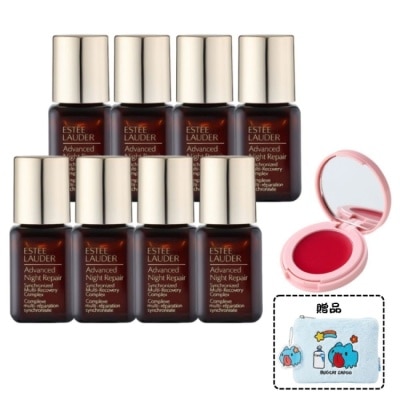 ESTEE LAUDER 雅詩蘭黛 【ESTEE LAUDER 雅詩蘭黛】特潤超導全方位修護露7mlx8+粉嫩慾望晶透潤唇 公司貨 小棕瓶