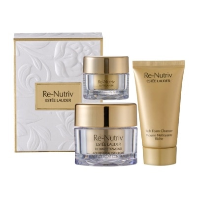 ESTEE LAUDER 雅詩蘭黛 【雅詩蘭黛】白金級光潤潔面乳30ml+白金級黑鑽松露逆時煥顏霜15ml+白金級黑鑽松露逆時眼霜5ml 公司貨