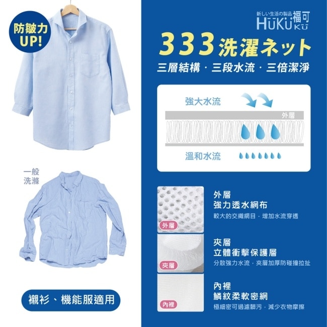福可333抗皺洗衣網(M)X4包