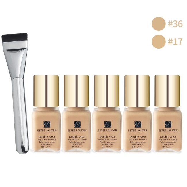ESTEE LAUDER 雅詩蘭黛 粉持久完美持妝粉底SPF10/PA++#17(7mlX5)1W1-送粉底刷-公司貨