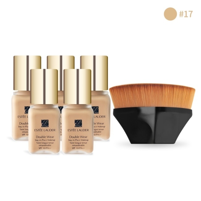 ESTEE LAUDER 雅詩蘭黛 粉持久完美持妝粉底SPF10/PA++#17(7mlX5)1W1-送粉底刷-公司貨