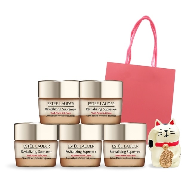ESTEE LAUDER 雅詩蘭黛 年輕無敵膠原霜(15mlX5)+招財貓+禮袋-限定禮品組-專櫃公司貨