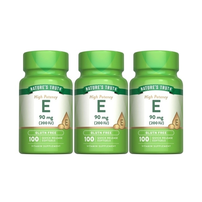 綠萃淨 維生素E 200 IU軟膠囊x3瓶組(100粒/瓶)