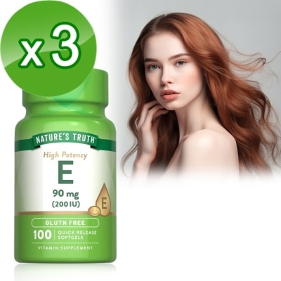 Nature`s Truth綠萃淨 綠萃淨 維生素E 200 IU軟膠囊x3瓶組(100粒/瓶)
