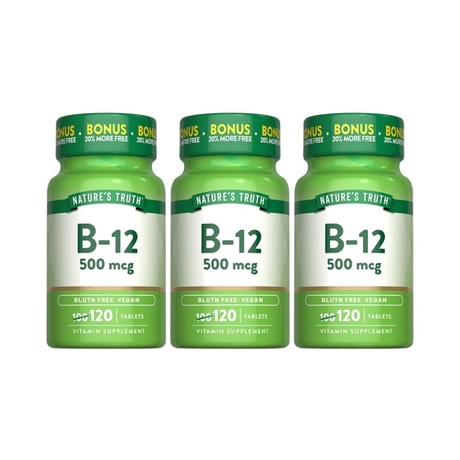 綠萃淨 維生素B12 500mcg複方錠x3瓶組(120錠/瓶)