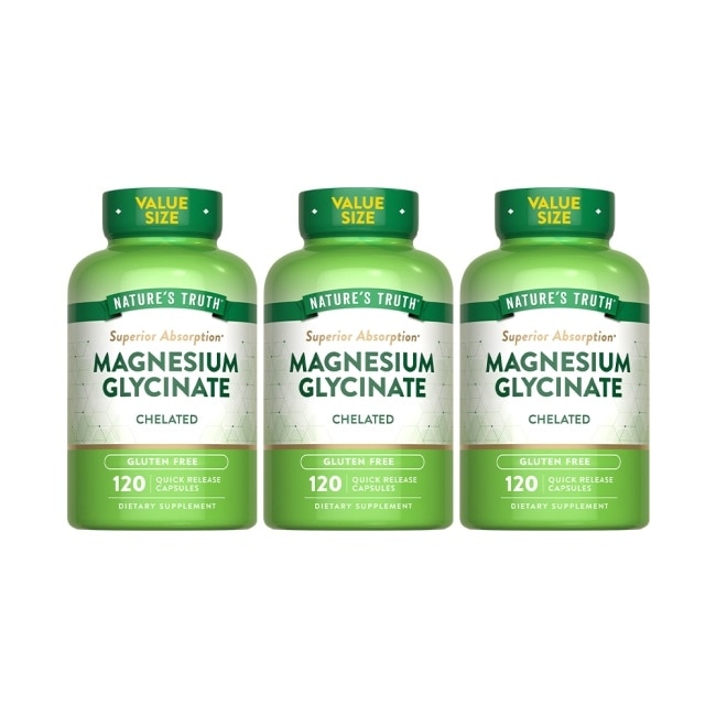 綠萃淨 卓越甘胺酸鎂膠囊x3瓶組(120粒/瓶)