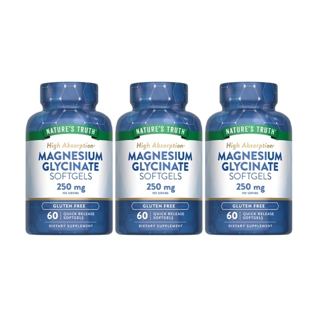 綠萃淨 頂級甘胺酸鎂液態軟膠囊x3瓶組(60粒/瓶)