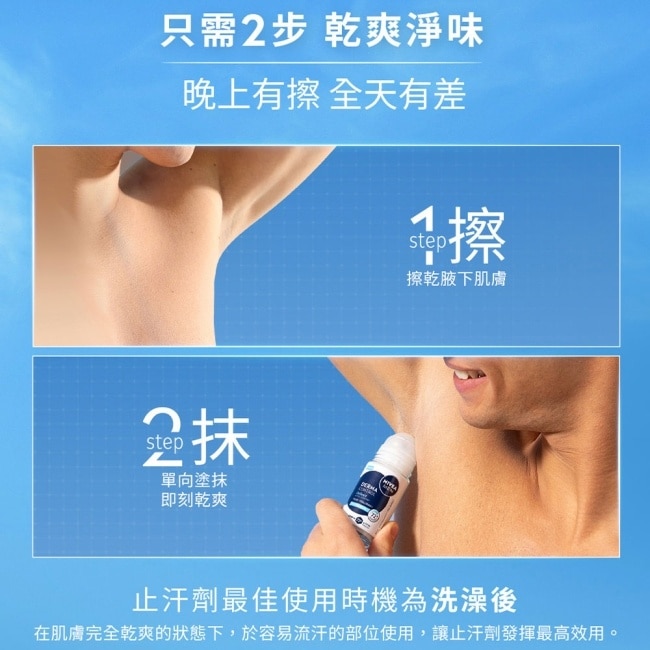 妮維雅男士玻尿酸肌能修復止汗乳液50ml