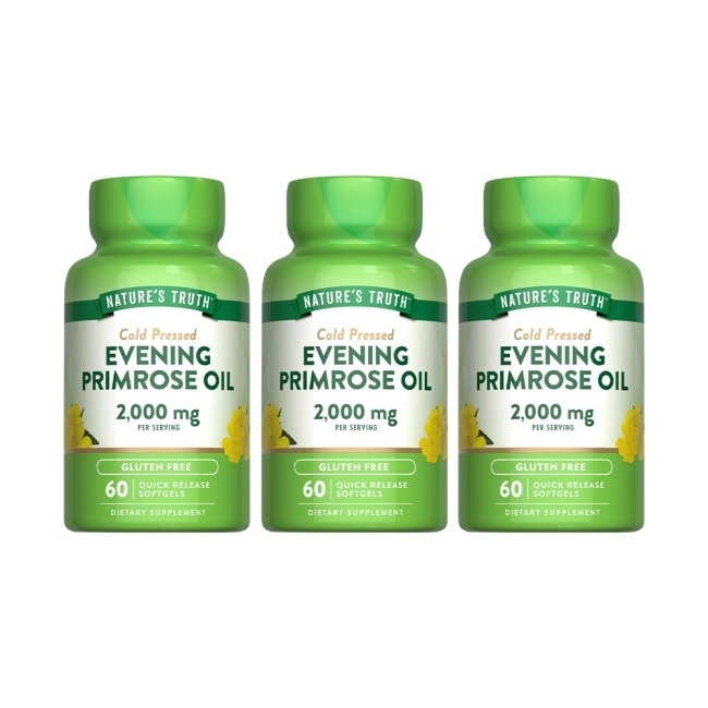 綠萃淨 冷壓月見草油含GLA軟膠囊x3瓶組(60粒/瓶)