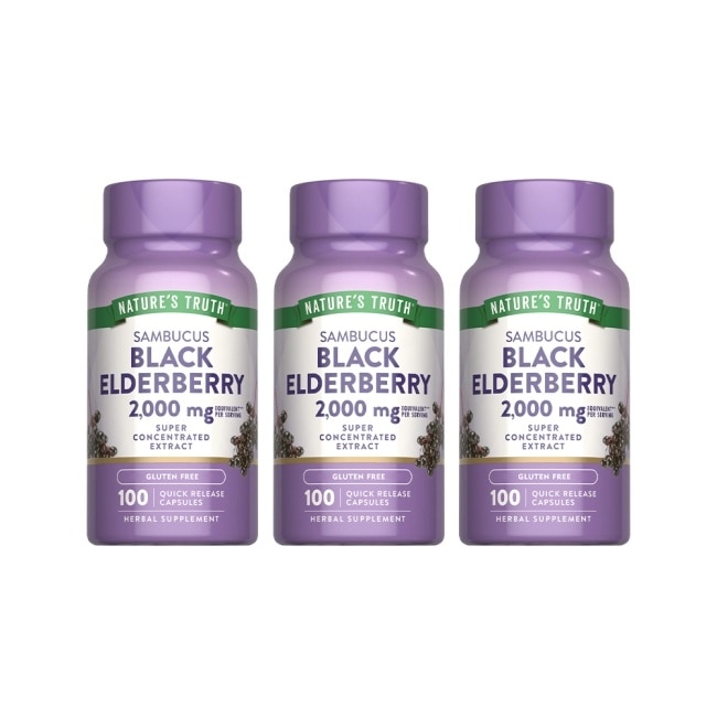 綠萃淨 接骨木濃縮膠囊x3瓶組(100粒/瓶)