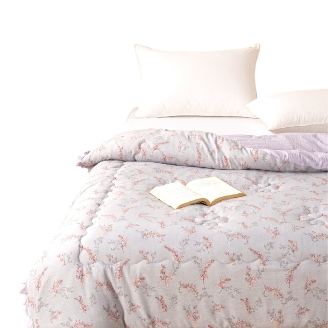 【OLuLu】韓版雙面皺皺紗雲朵絨石墨烯水洗被 晨光花影 180x210cm