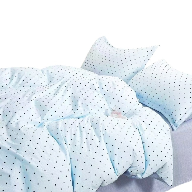 【OLuLu】韓版雙面皺皺紗雲朵絨石墨烯水洗被 小時光藍 180x210cm