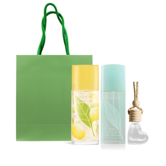 ARDEN 雅頓 綠茶香氛禮[綠茶淡香水100ml+綠茶香櫞小蒼蘭香水100ml+擴香掛飾]-附禮袋-國際航空版