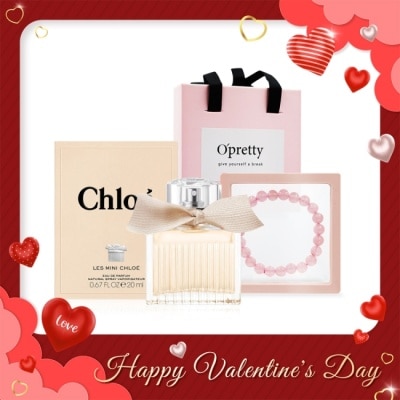 Chloe  克羅埃 Chloe’ 小小同名粉晶桃花限量香水禮盒-小小同名淡香精(20ml)+粉晶手鍊-送禮首選-國際航空版