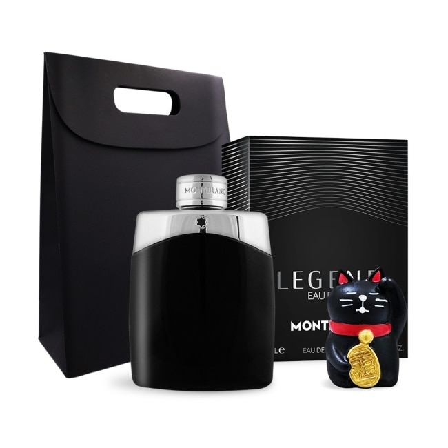 MONTBLANC 萬寶龍 傳奇男香開運禮[傳奇經典男性淡香水(100ml)+招財貓擺飾+禮袋]-國際航空版