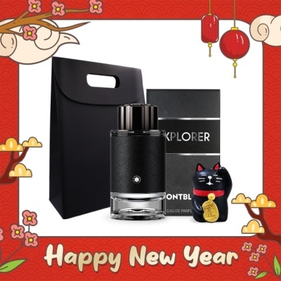 MONTBLANC MONTBLANC 萬寶龍 探尋旅者男香開運禮[探尋旅者淡香精(100ml)+招財貓擺飾+禮袋]-國際航空版